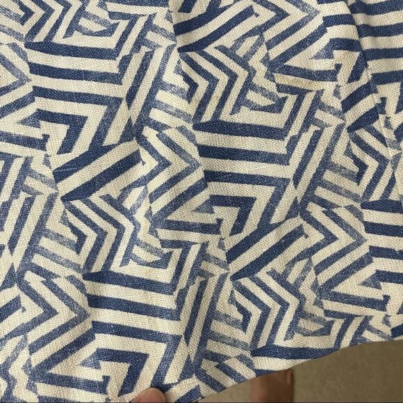 3 SISTERS BLUE ARROW AZTEC PRINT OPEN FRONT BLAZER / COAT 100% LINEN SZ L NEW! - Picture 12 of 12